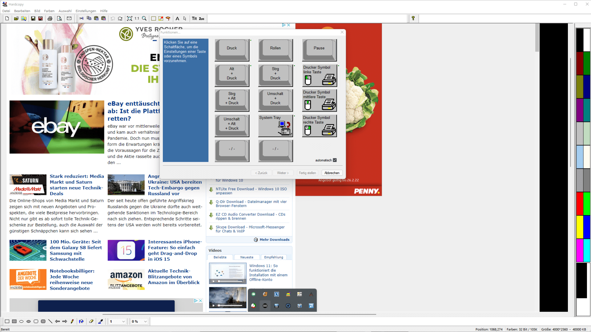 Hardcopy Download - Gratis Screenshot-Tool mit Editor