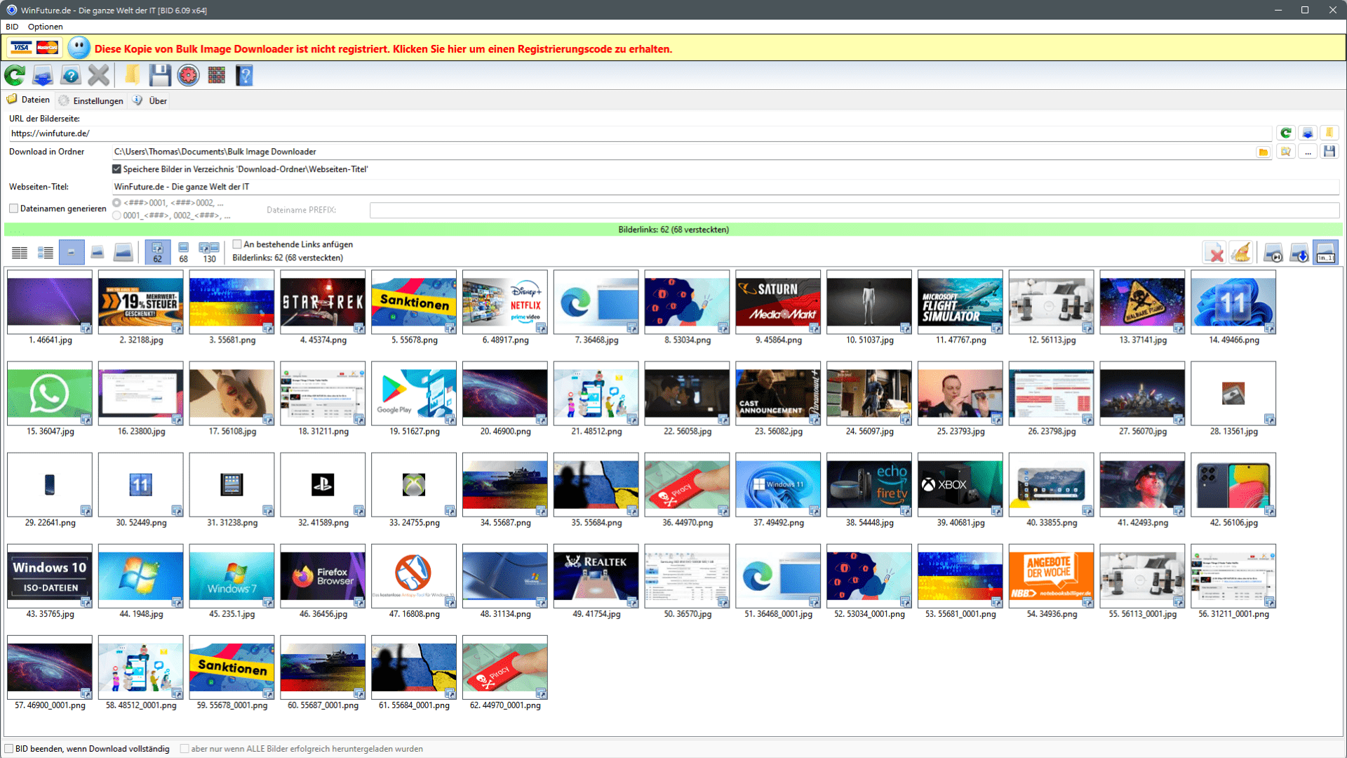Bulk Image Downloader - Massenhaft Bilder herunterladen