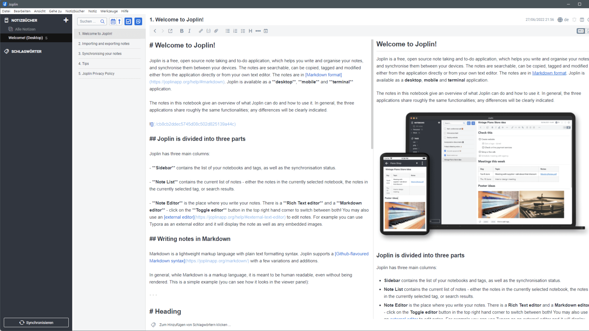 Joplin Download - Quelloffene Notizen-App für Windows